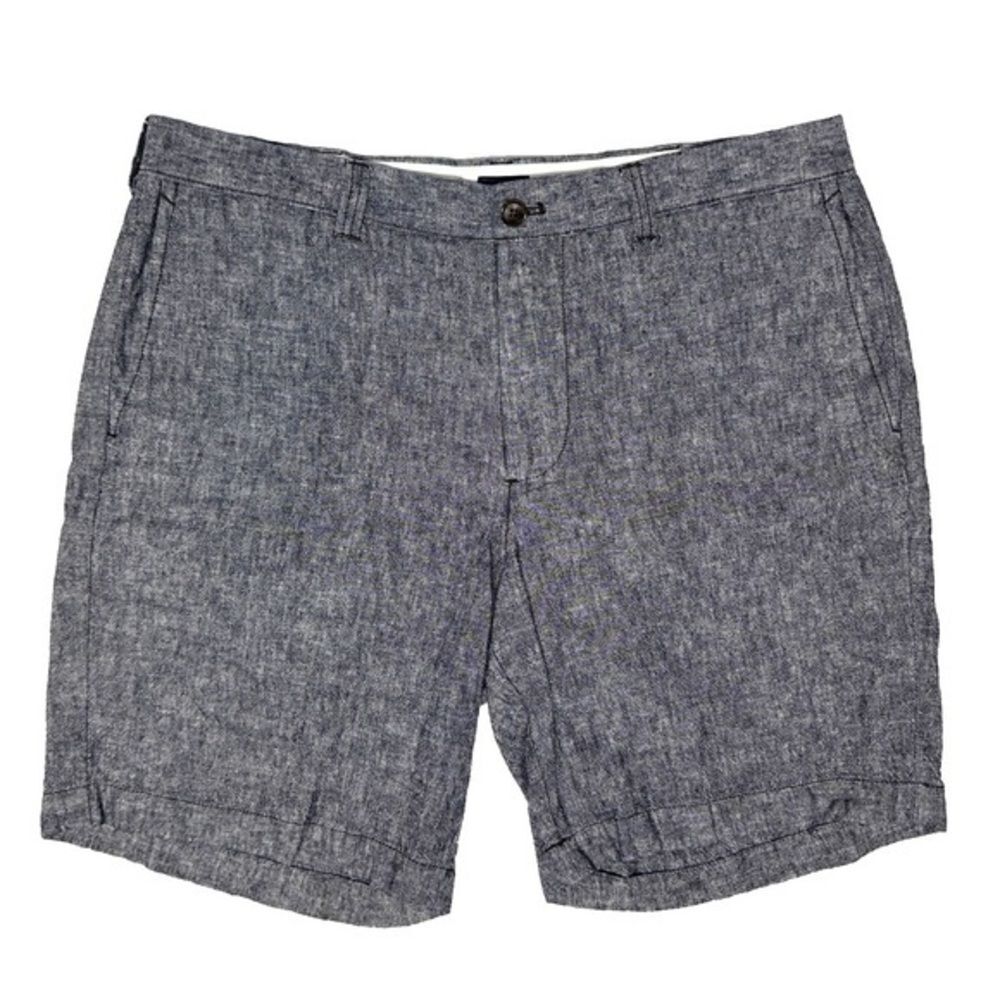 J. Crew Men’s Gray Linen Woven Shorts 9 Inch Inseam Size 34 Preppy Summer